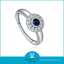 Alta qualidade em forma redonda prata jóias de safira azul (sh-j0015r)